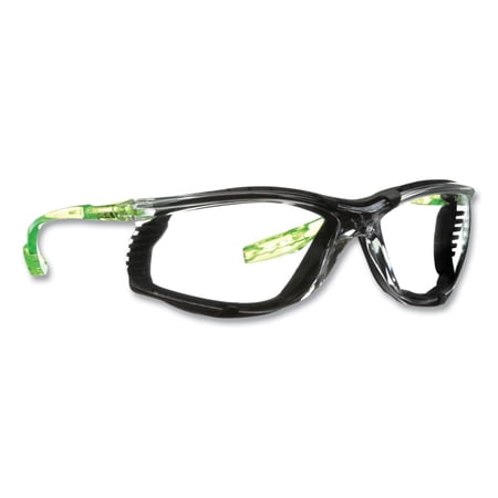 3M 7100196393 Solus CCS Series Protective Eyewear - Green Plastic Frame Clear Polycarbonate Lens