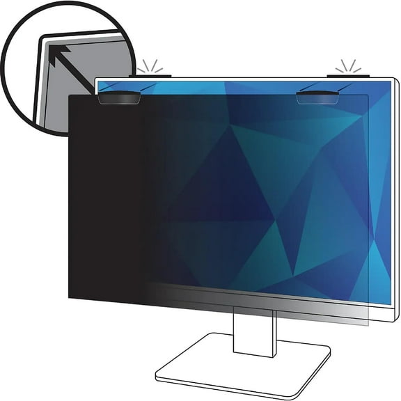 3M Privacy Filter Screen for Monitors With COMPLY Magnetic Attach, 24" ) Full Screen (16:9), Reduces Blue Light, PF240W9