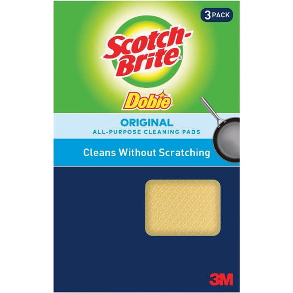 3M All Purpose Cleaning Pad - Multipurpose Household Use - 3 Pack, Yellow