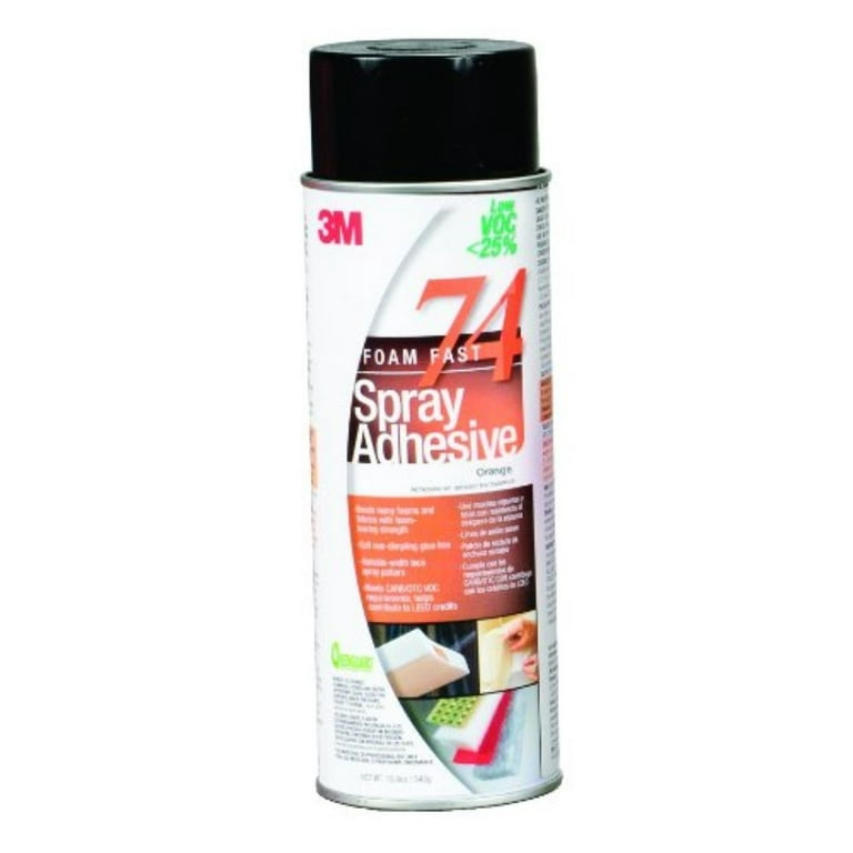3M™ Foam Fast Spray Adhesive 74CA, Low VOC %3C25%, Clear, 24 fl oz