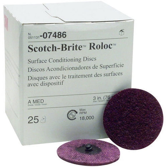 3M 7486 3 in. Scotch-Brite Roloc Maroon Medium Surface Conditioning Disc