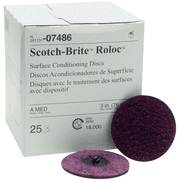 3M 7486 3 in. Scotch-Brite Roloc Maroon Medium Surface Conditioning Disc
