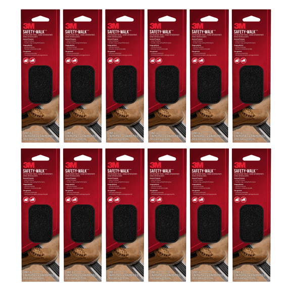 3M Safety-Walk Slip-Resistant Tread: 2 in. x 9 in. (Black) [72-pack] 610B-T2X9-6PK