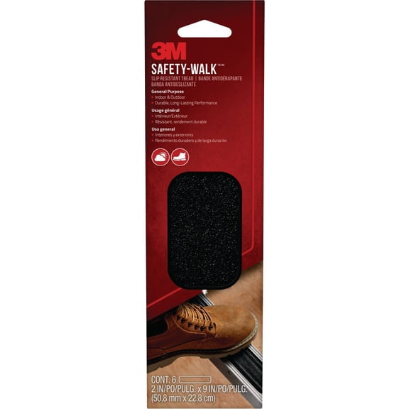 3M 7639NA 2" x 9" Black 3M Safety-Walk Step & Ladder Tread