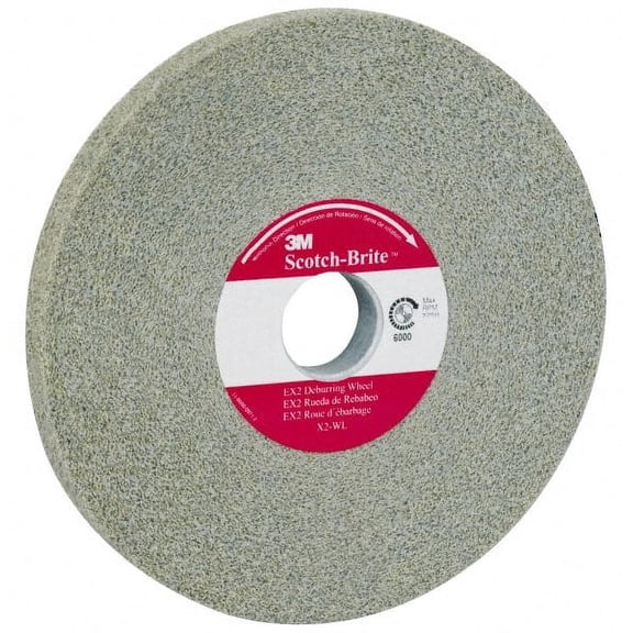 3M 8" Diam, 1/4" Face Width, 5/8" Center Hole, Fine Grade, Silicon Carbide Deburring Wheel