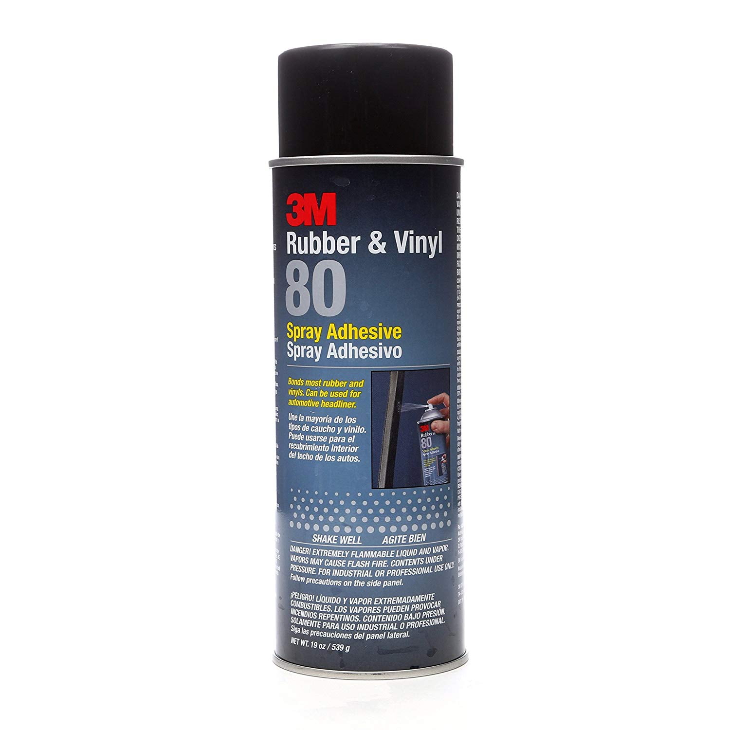3M 80 Rubber and Vinyl Adhesive Spray, 24 oz Aerosol Spray (Net Weight 19 oz)