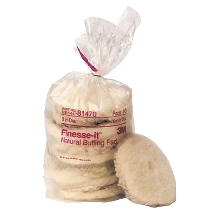 3M 81470 Finesse-It Natural Buffing Pad - 3", Each