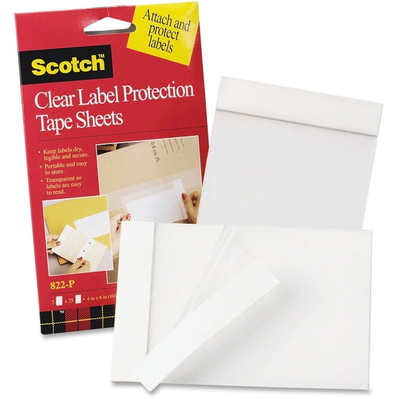 3M, MMM822P, Label Protection Tape Sheets, 2 / Pack, Clear