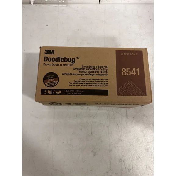 3M 8541 Doodlebug Scrub And Strip Pad 4-5/8 Inch By 10" Box Of 5