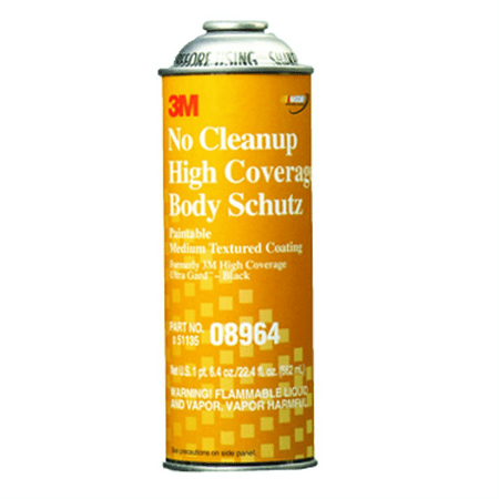 3M Body Schutz 08964 High Coverage Paintable Rubberized Undercoating, 22 fl-oz Can, Black
