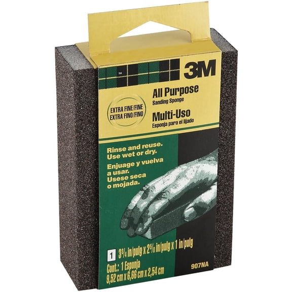 3M 907NA Extra Fine & Fine Sanding Sponge