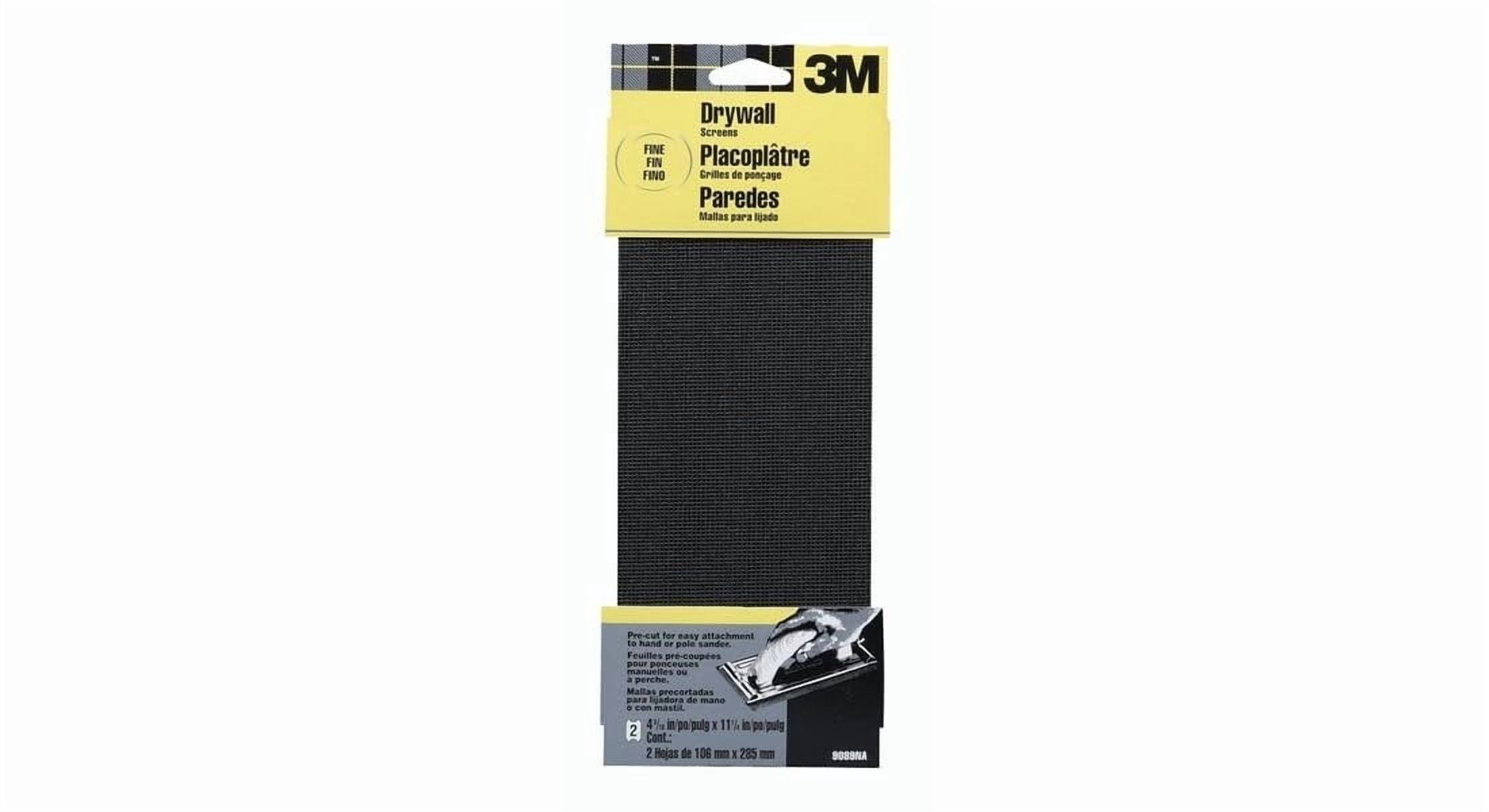 3M Drywall Sanding Screen – Fine-Grit, 2 Sheets, 4.19" X 11.25" – Waterproof For Joints, Plaster, Wood, Metal & Painted Surfaces