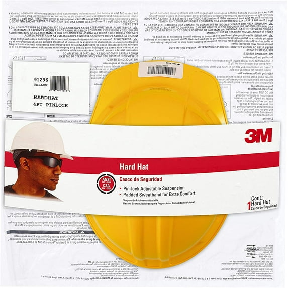 3M Hard Hat 91296-80025T - Protective Hardhat - Yellow