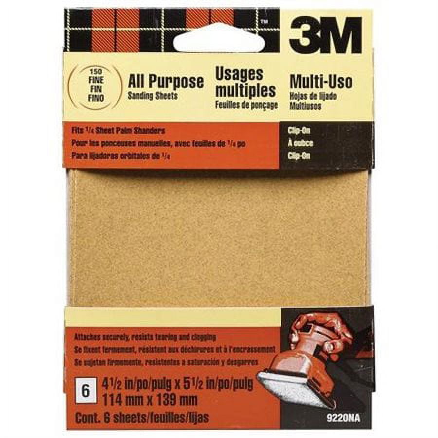 3M 9220ES Fine Palm Sander Sandpaper Sheets ClipOn