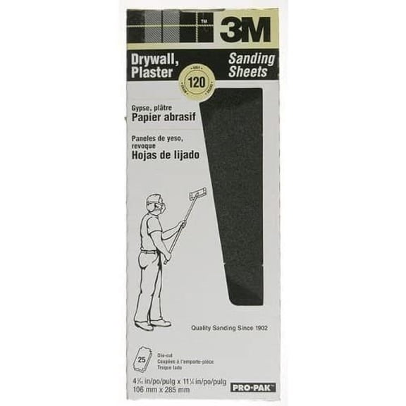 3M Pro-Pak Drywall Sanding Sheets 150 Grit Sandpaper - Durable - 25 Pack