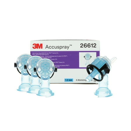 3M Accuspray Atomizing Head Refills for 3M PPS Series 2, Blue, 1.2 mm., 4 Per Pack, 26612