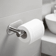 thumbnail image 1 of 3M Adhesive No-Drill Toilet Paper Holder for Bathroom and Washroom, Brushed Nickel Stainless Steel Wall Mount Roll Dispenser, Easy Installation, 1 of 7