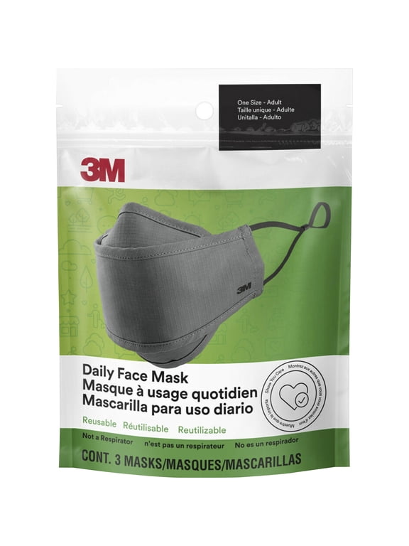 Adjustable Reusable Cotton Face Mask, 3 Piece