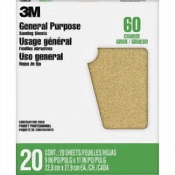 3M All Purpose Sandpaper - Pack of 3 Stock-Up Pack