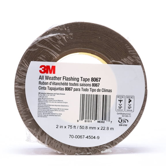 3M All Weather Flashing Tape 8067 Tan, 2 in x 75 ft, 24 rolls per case, Non-Slit Liner