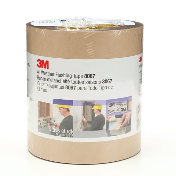 3M All Weather Flashing Tape 8067 Tan, 6 in x 75 ft, 8 rolls per case, Slit Liner (2-4 Slit)