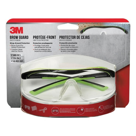 3M Anti-Fog Safety Glasses Clear Lens Black Frame 1 pc.