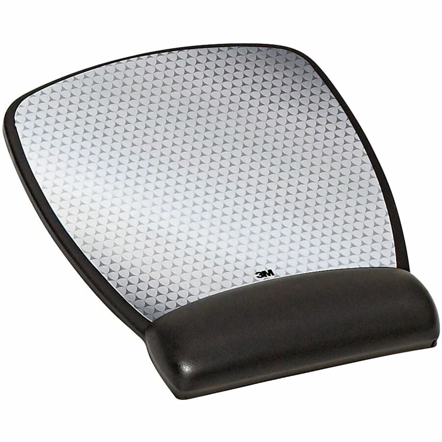 3M Antimicrobial Gel Compact Mouse Pad with Wrist Rest, 8.6 x 6.75, Black