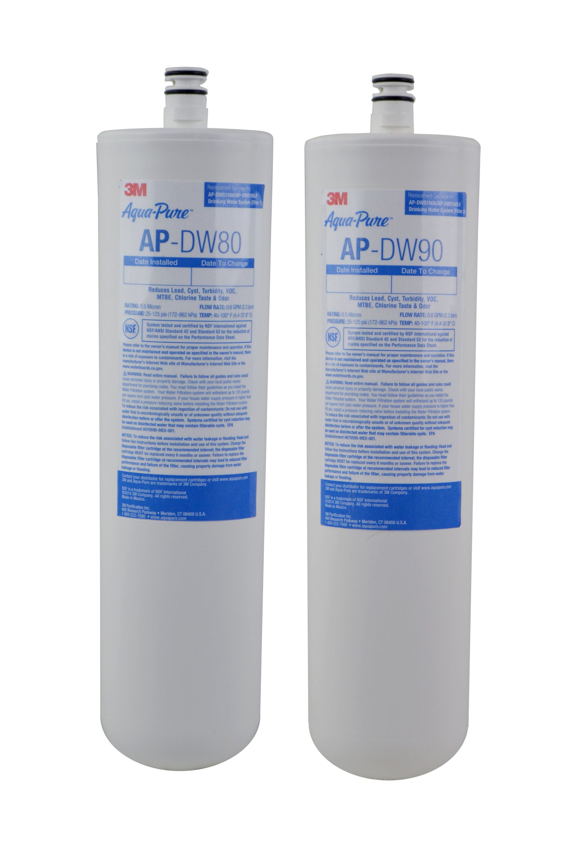 3M Aqua-Pure Under Sink Dedicated Faucet Replacement Water Filter Cartridge AP-DW80/90, 5585102, 4 Per Case