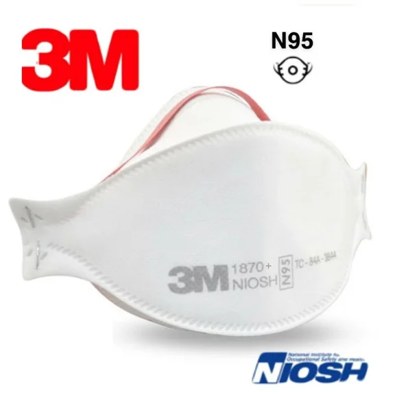 3M Aura 1870+ N95 Particulate Respirator Disposable Protective Mask 10 Pack, NIOSH Certified, Fluid Resistant, Surgical Mask, Individually Sealed