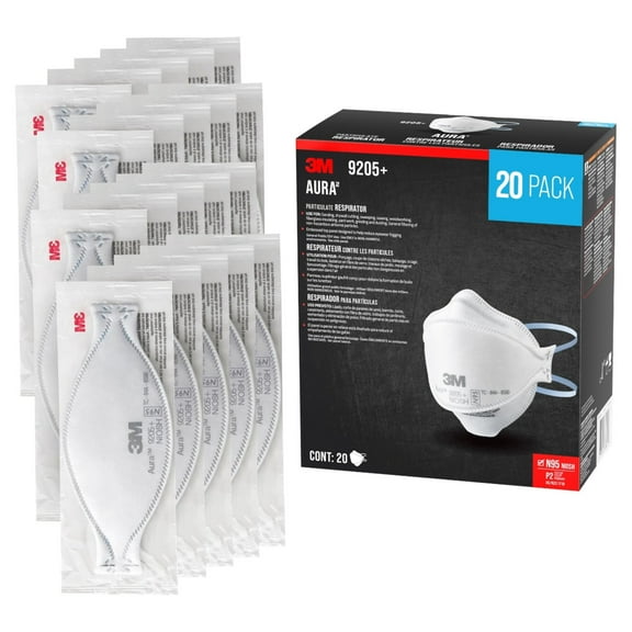3M™ Aura™ N95 Particulate Respirator, 9205PH-20-DC, Pack of 20 Respirators