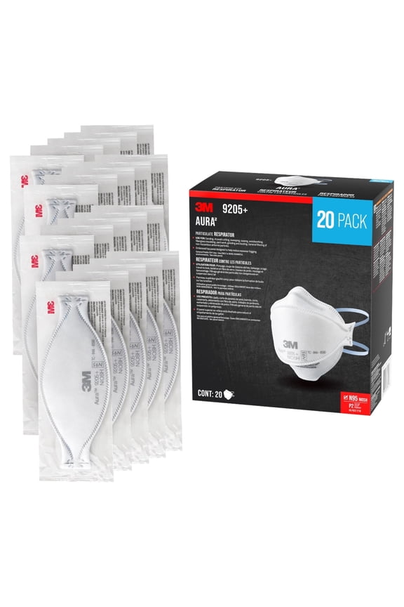 ™ Aura™ N95 Particulate Respirator, 9205PH-20-DC, Pack of 20 Respirators