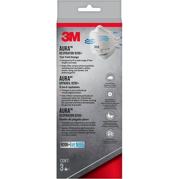 3M Aura Particulate Respirator 9205 Plus (Each)