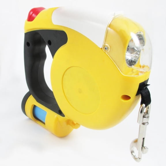 Buddy 3m 9.8 ft Retractable Dog Leash with Flashlight Ergonomic Grip Waste Bag Holder Durable Nylon
