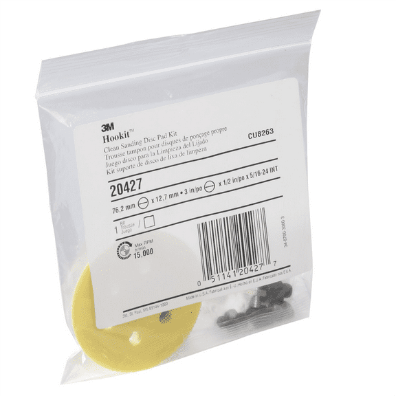 3M Automotive 20427 Hookit Clean Sanding Disc Pad Kit, 3" x 1/2"