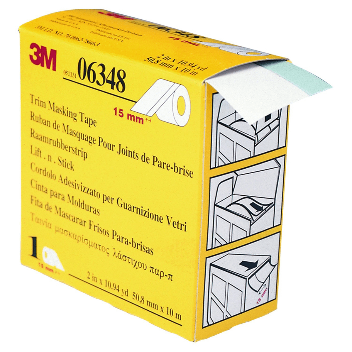 3M Automotive 6348 Trim Masking Tape, 50.8mm x 10m
