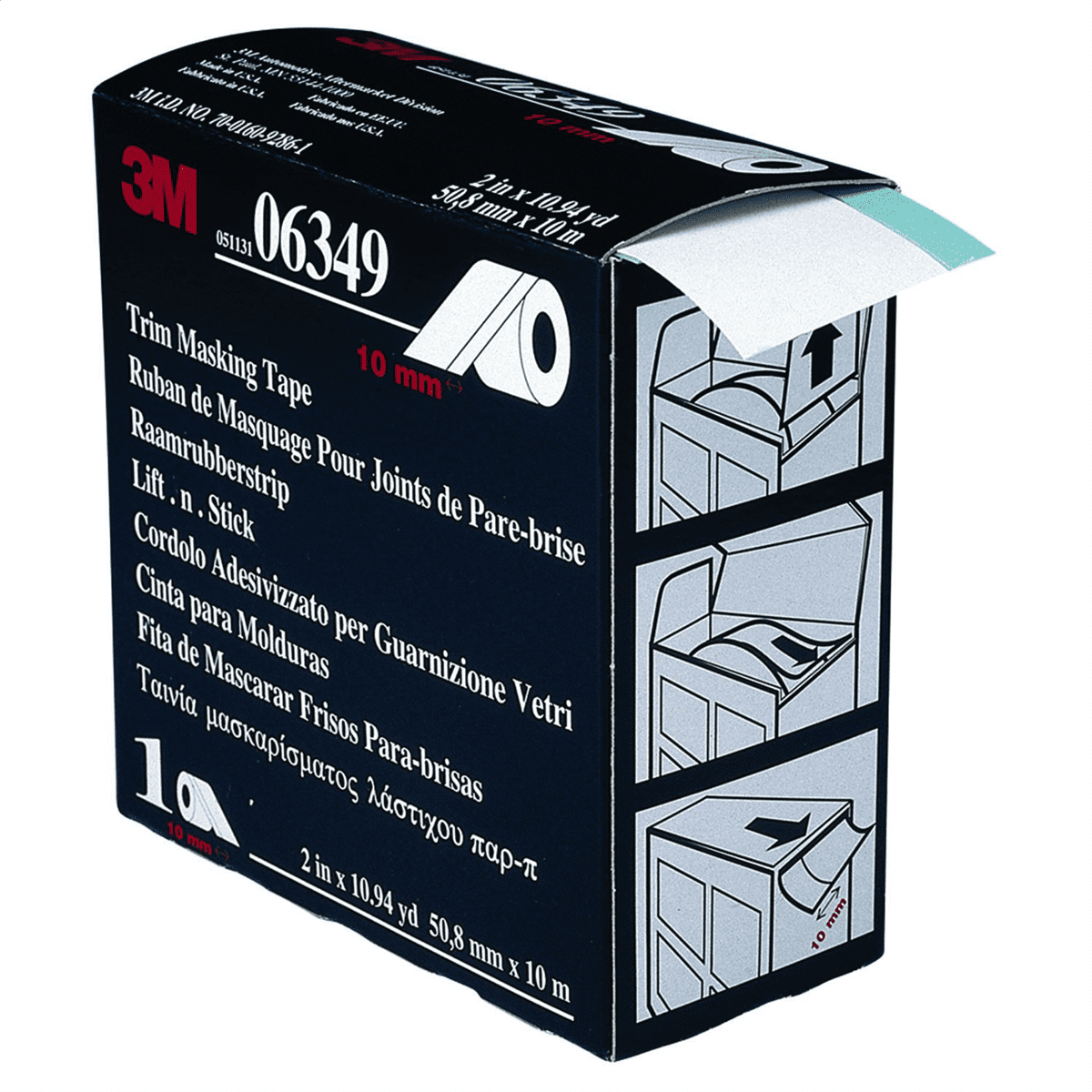 3M Automotive 6349 Trim Masking Tape, 50.8mm x 10m