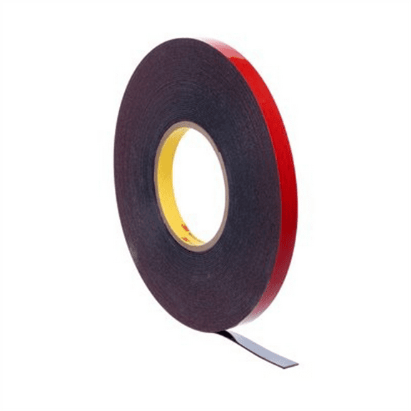 3M Automotive 6386 Acrylic Plus Attachment Tape, Black, 1/4" x 20 yds