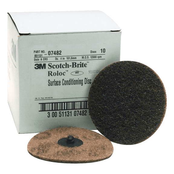 3M Automotive 7482 4" Coarse Scotch Brite Roloc Surface Conditioning Discs