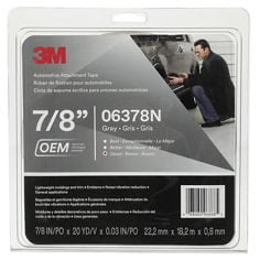 3M Automotive Attachment Tape 06378N, Gray, 0.76 mm, 7/8 in x 20 yd