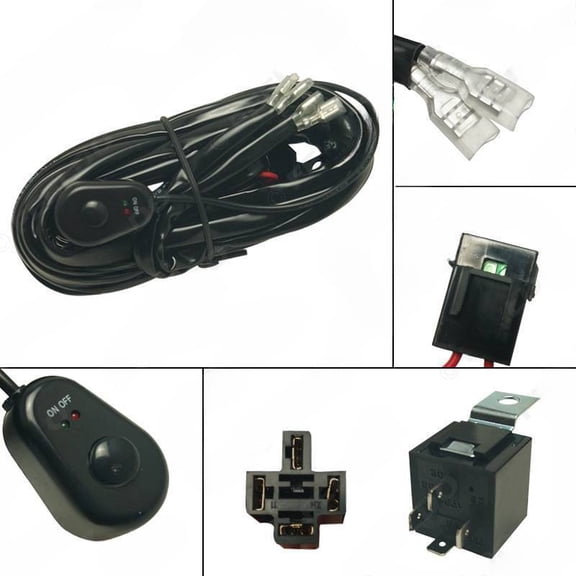 3M Automotive general LED Light Bar Wire Harness Switch Relay Kit Automotive Light Wire Set One to Two Plug in Spring Wire Set