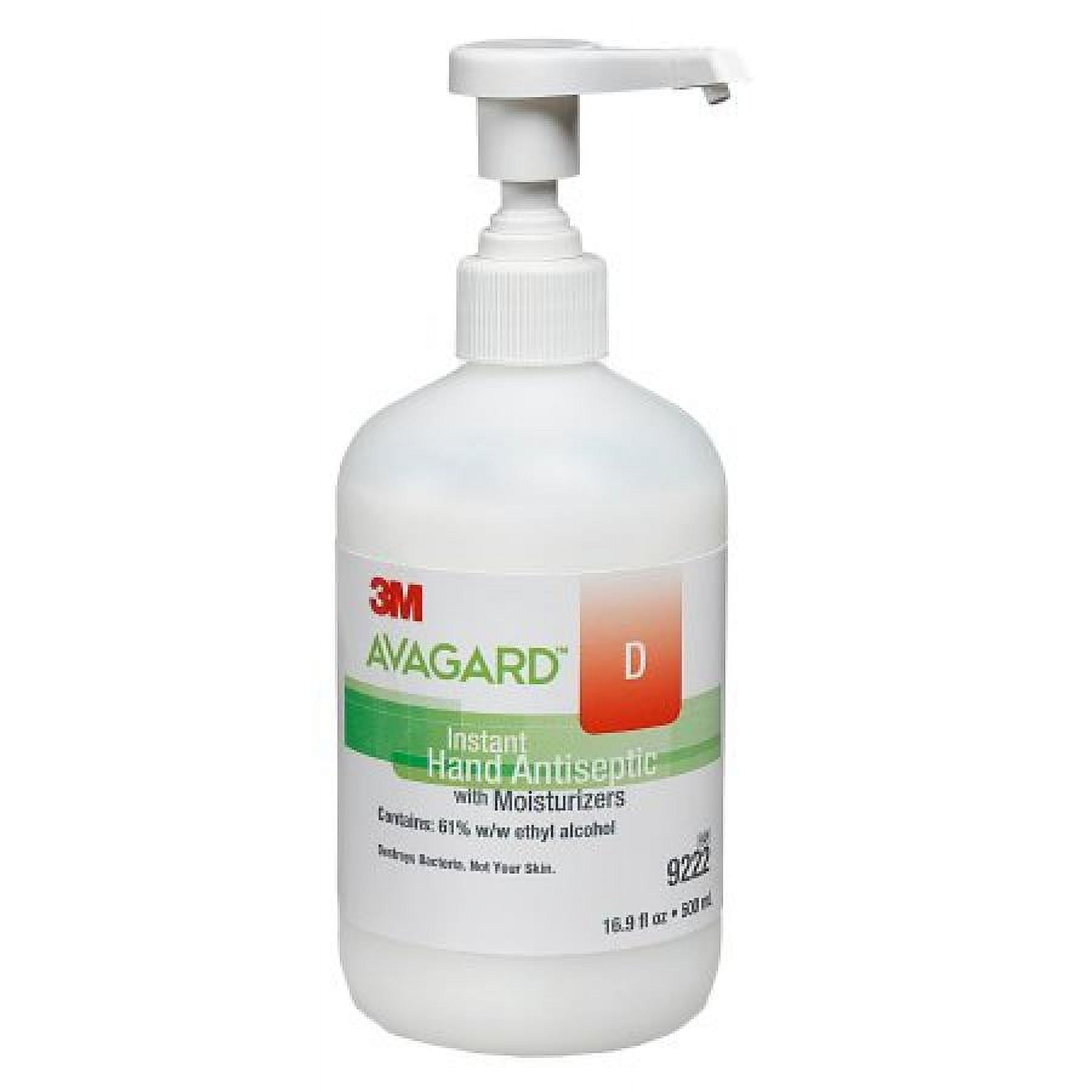 3M Avagard D Hand Sanitizer, Ethyl Alcohol, 61% Strength, Gel, CHG Compatible, 16 Oz. Pump Bottle, Latex-Free, 3 Count