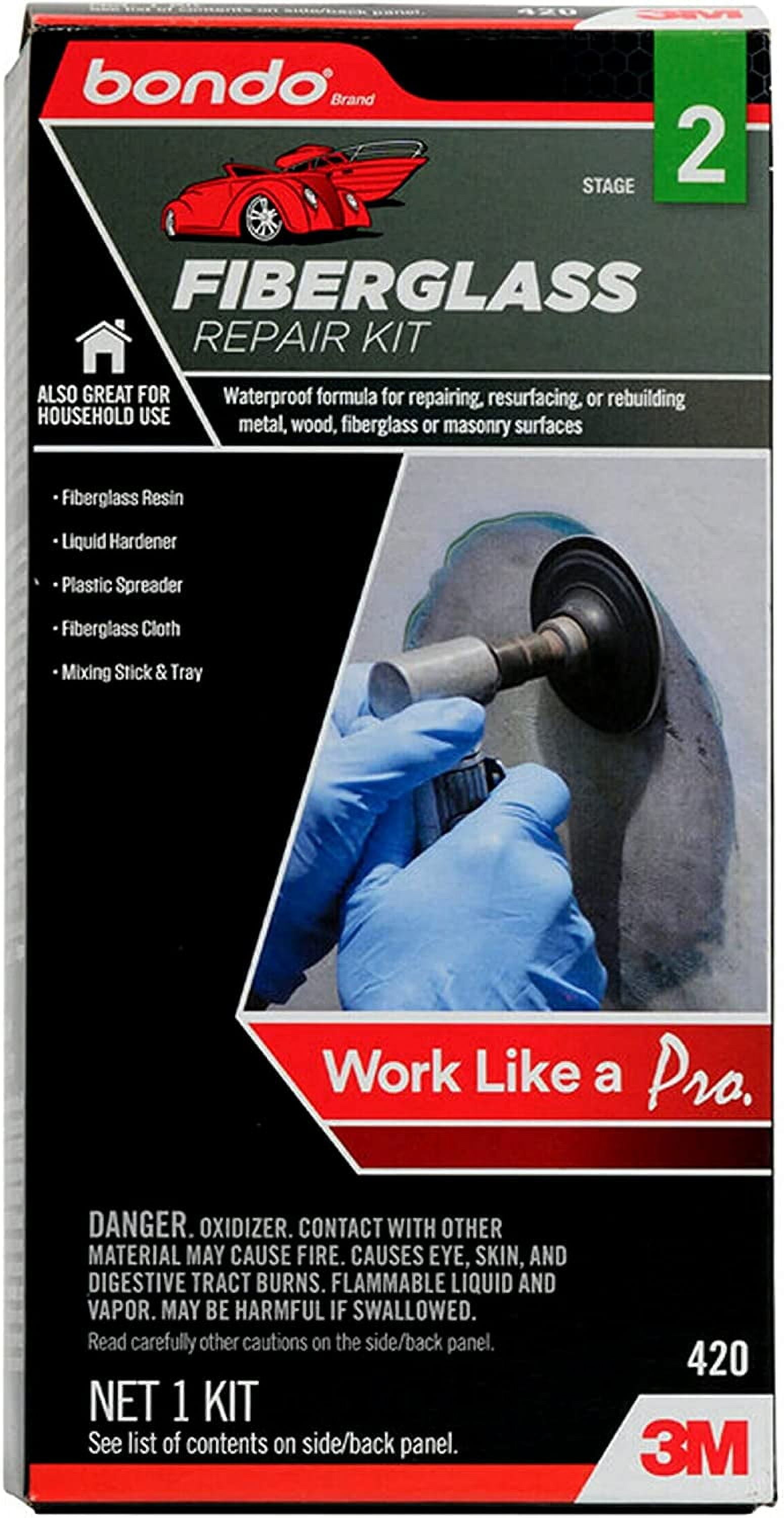 3M Bondo Fiberglass Resin Repair Kit, 00420, 0.45 Pint