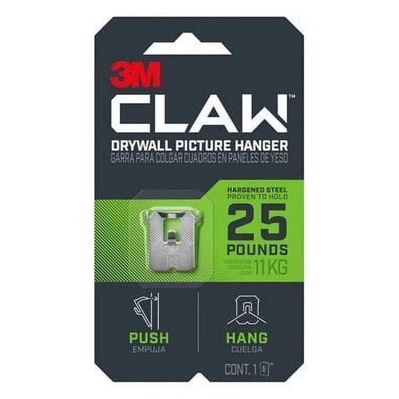 3M CLAW Drywall Picture Hanger 25 lb 3PH25-1ES, 1 hanger