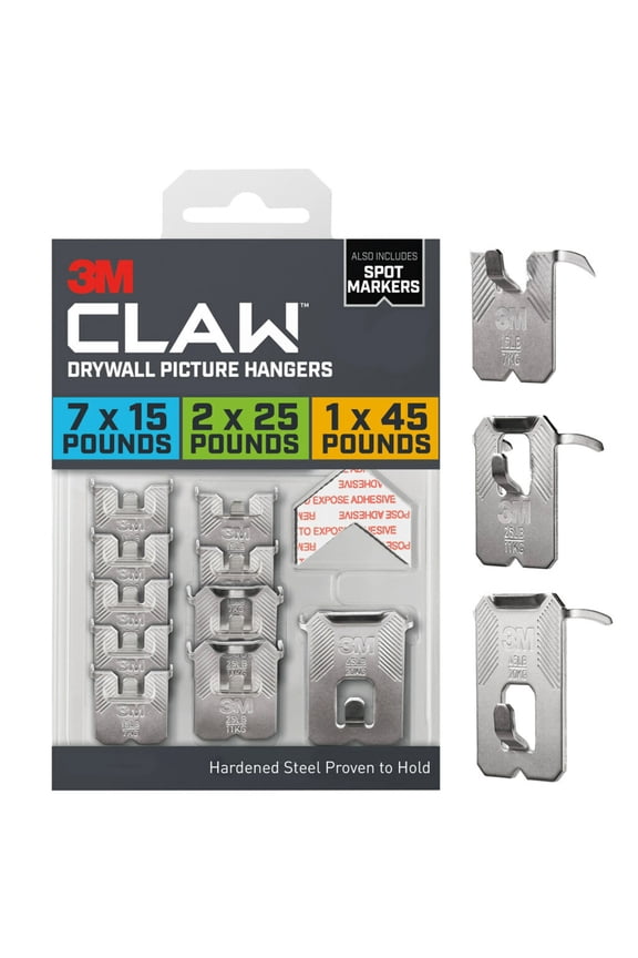 Drywall Picture Hanger Kit, Variety Pack with Spot Markers, Holds Up To 45 lbs