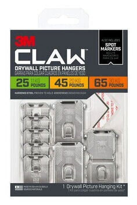 3M CLAW Drywall Picture Hangers with Temporary Spot Markers 3PHKITM-8ES, Assorted