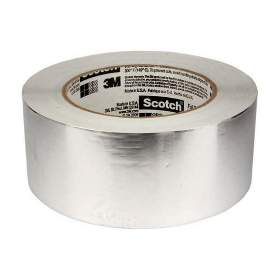 3M Scotch Aluminum Foil Tape 2In X 50Yd Rubber Adhesive