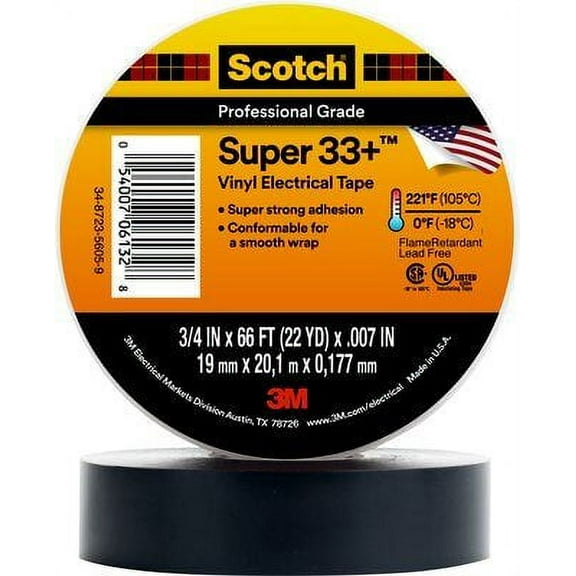 3M COMPANY SUPER 33 PLUS Electrical Tape, 3/4-Inch x 44-Feet