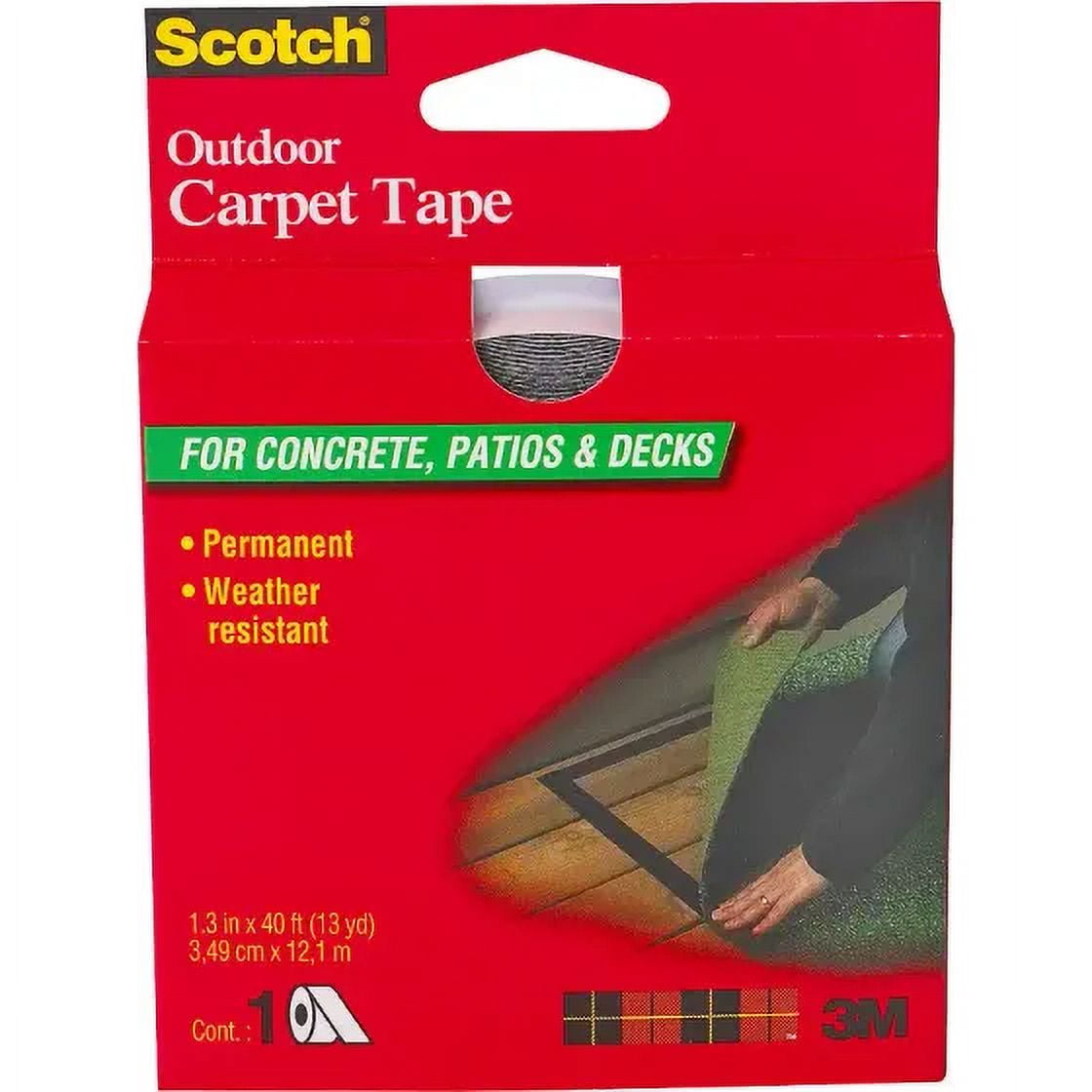 3M CT3010 Scotch Outdoor Carpet Tape 1 3/8 Inch By 40 Foot, Each