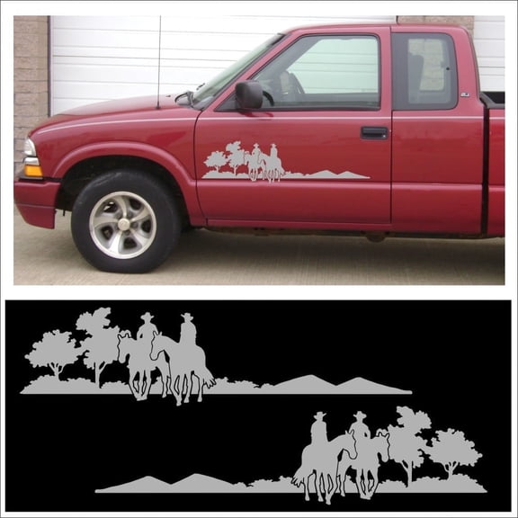 3M Car, Truck or Trailer Decal Sticker Graphic Kit, Trail Horse Riders, Left and Right