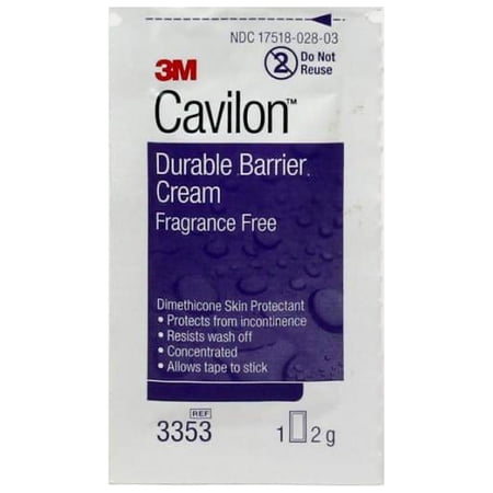 3M Cavilon Durable Barrier Cream - 2 gram Individual Packet, Unscented, 20 Count
